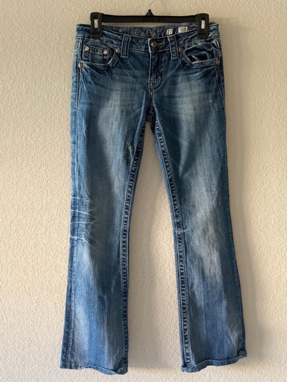 Miss Me Signature Wing Bootcut Jeans – Size 27 (Excellent Condition)